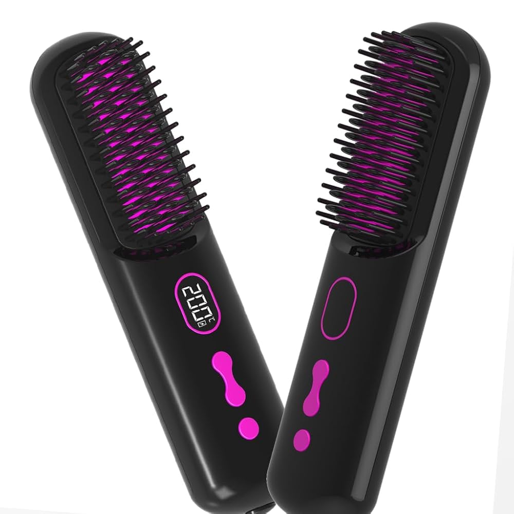 ヘアマックス Amazon.com : Cordless Hair Straightener Brush - Negative Ion